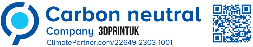 Full details of 3DPRINTUK's carbon neutrality can be found via this QR code.